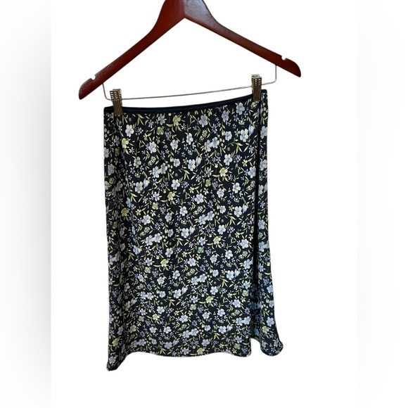 Vintage Studio Skirt Vintage Knee Length Floral Navy Blue 90s Y2K Fairycory Med - Picture 4 of 7